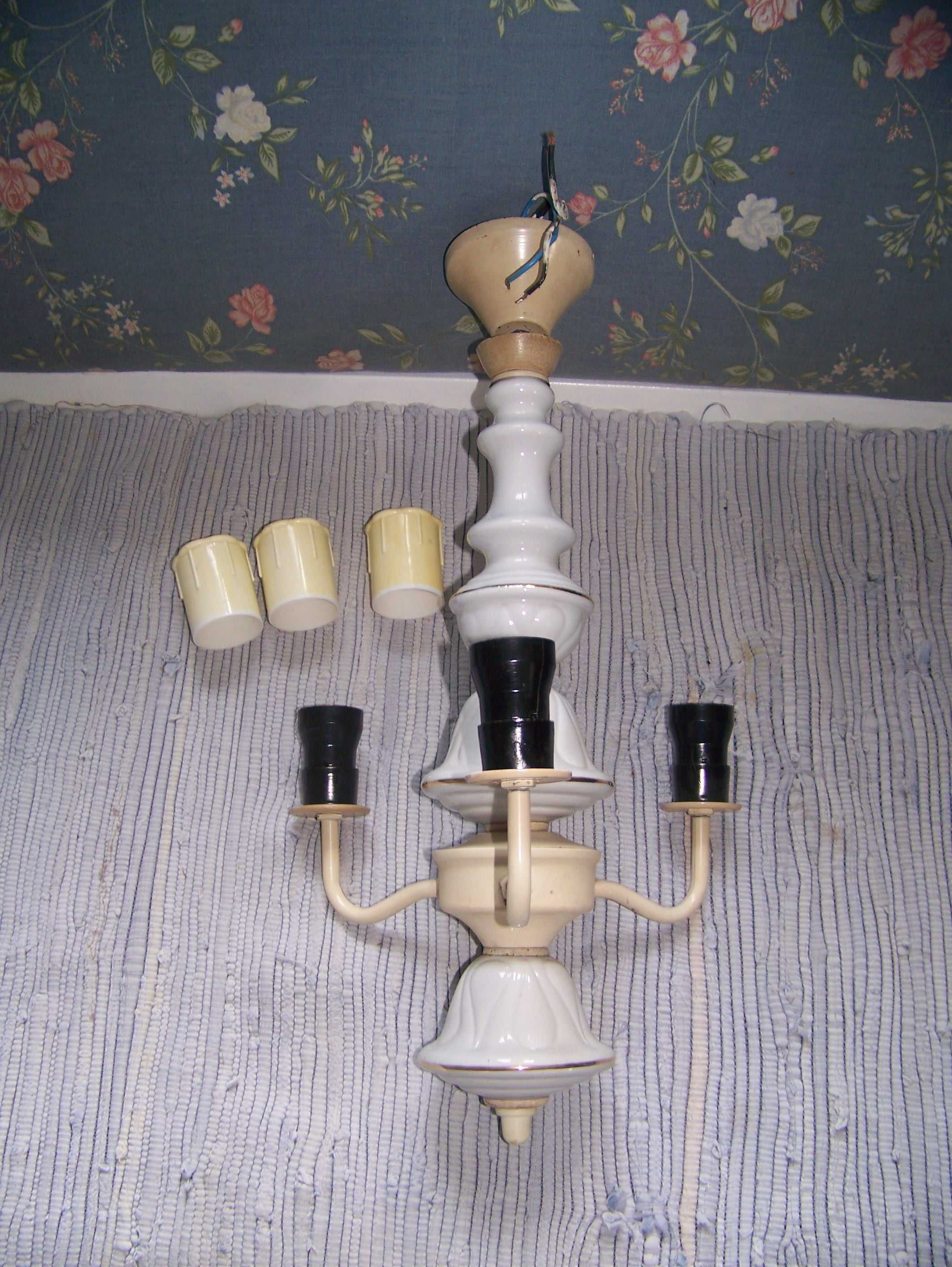 żyrandol lampa porcelanowa Vintage