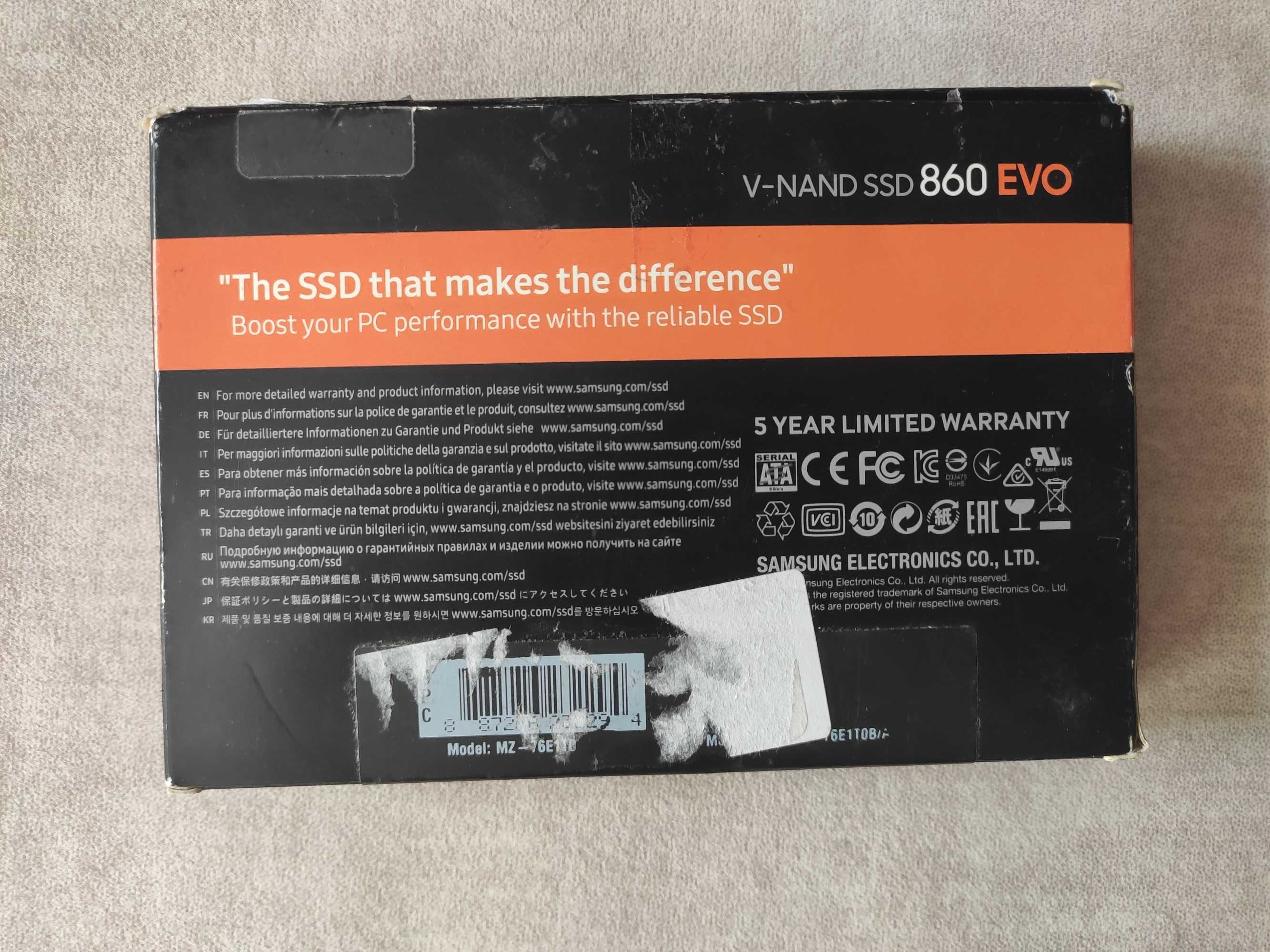 SSD диск Samsung 860 Evo-Series 1TB (Open Box)