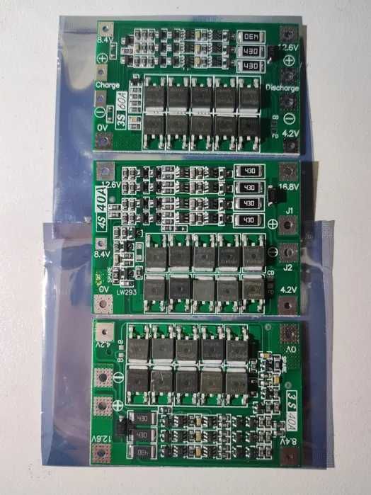 Плата захисту з балансиром BMS 2S 3S 4S Li ion 20A 40A 9V 12V 16.8V