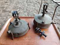 Conjunto de fogareiros antigos em cobre