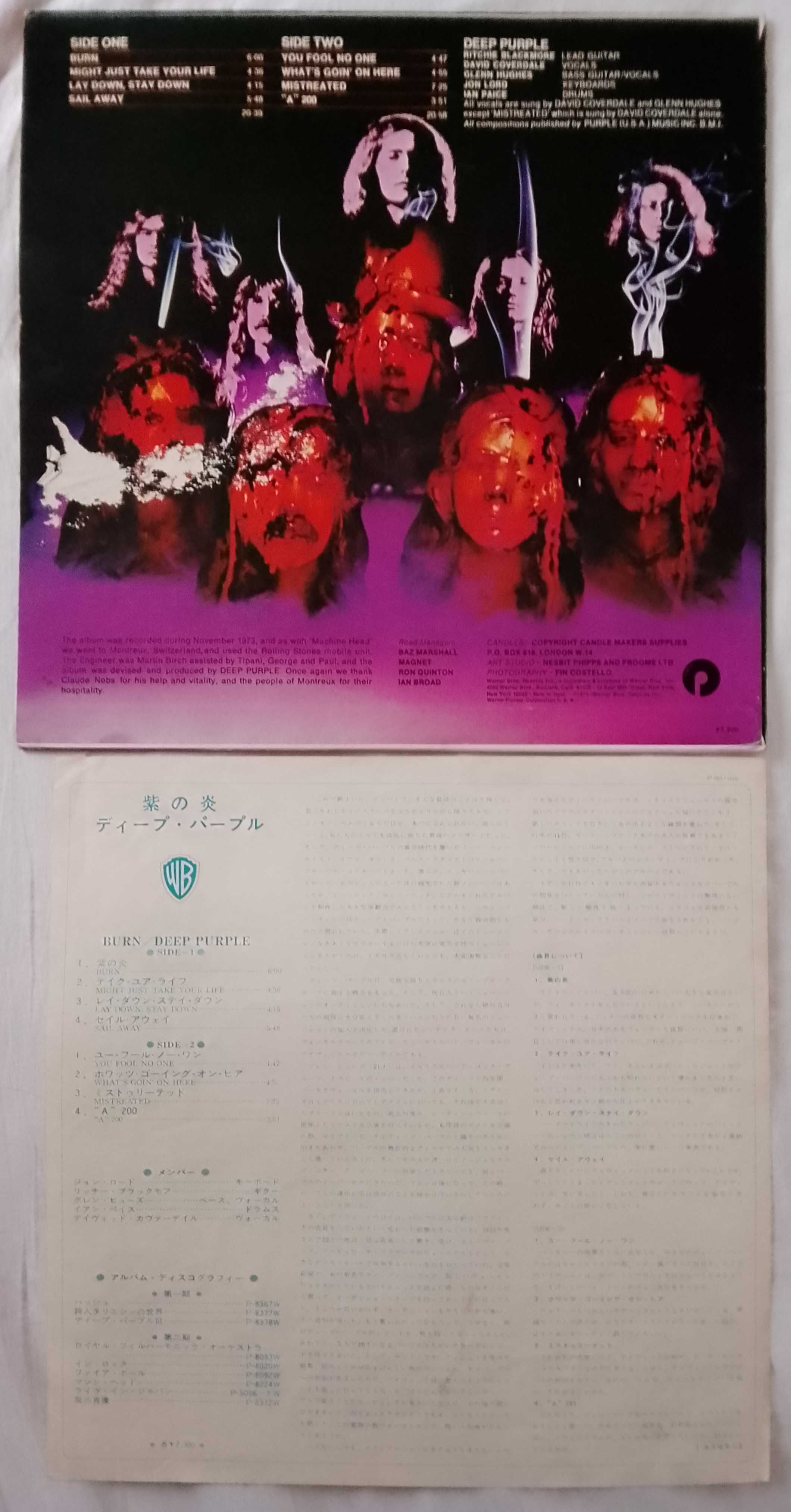 Deep Purple – Burn (1974, Warner Bros. Rec P-8419W, 419W-1/W-2, Japan)