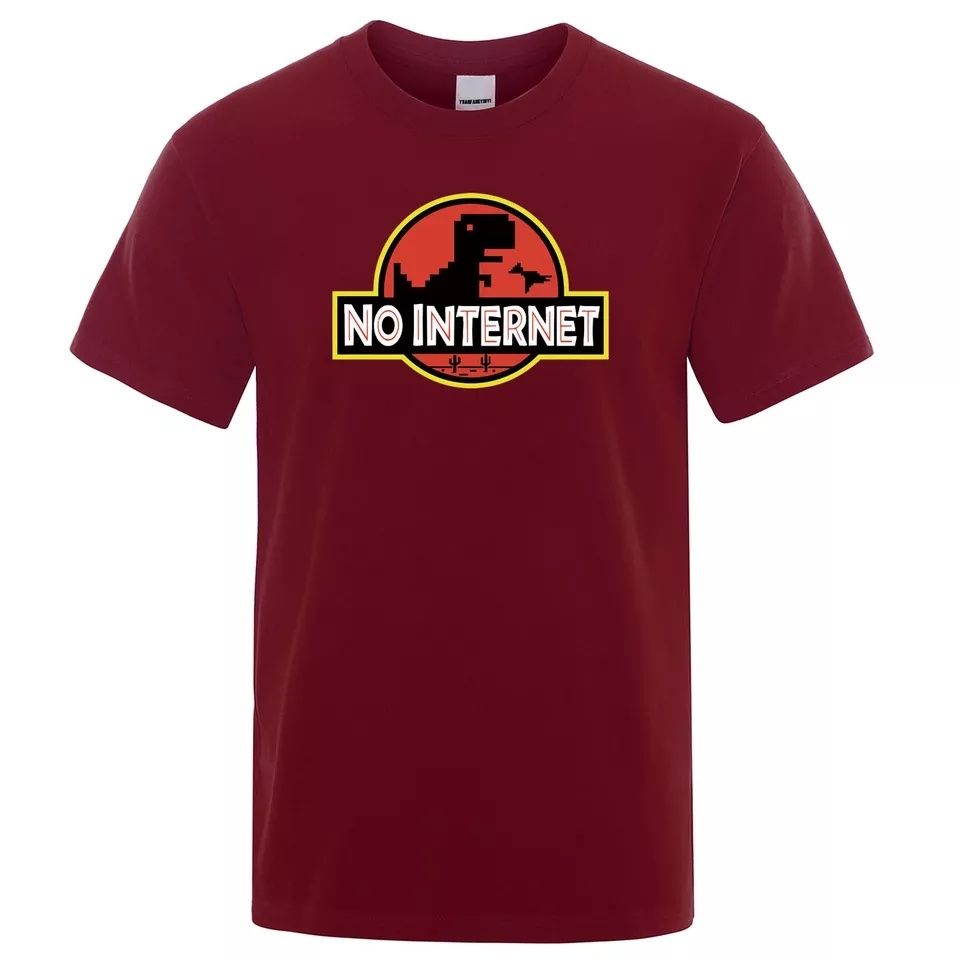 T-shirt Jurassic Park "no internet"