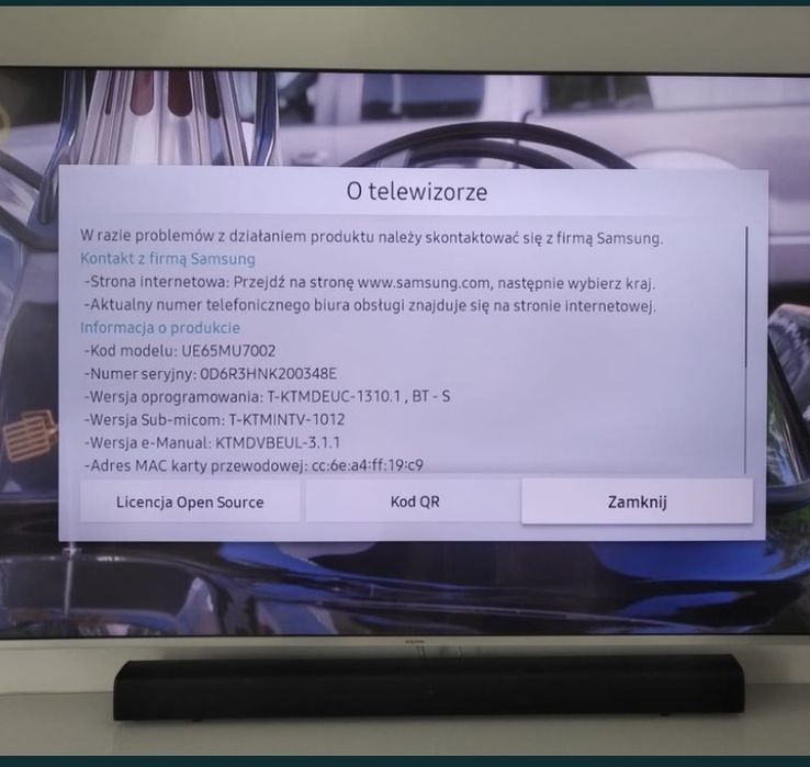 Sprzedam TV Samsung 65'