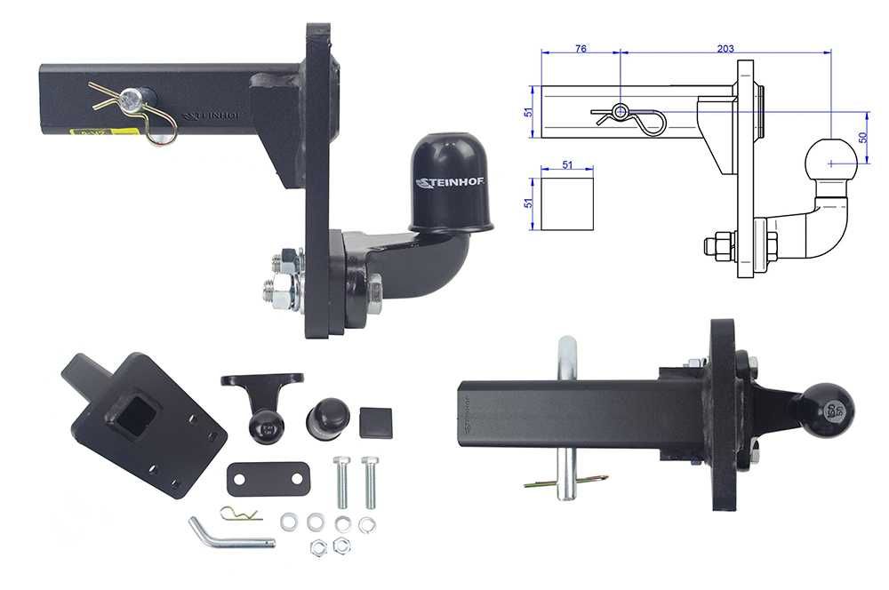 Kula Adapter USA do Haka Holowniczego 50x50 STEINHOF  ZK-6 - obniżana