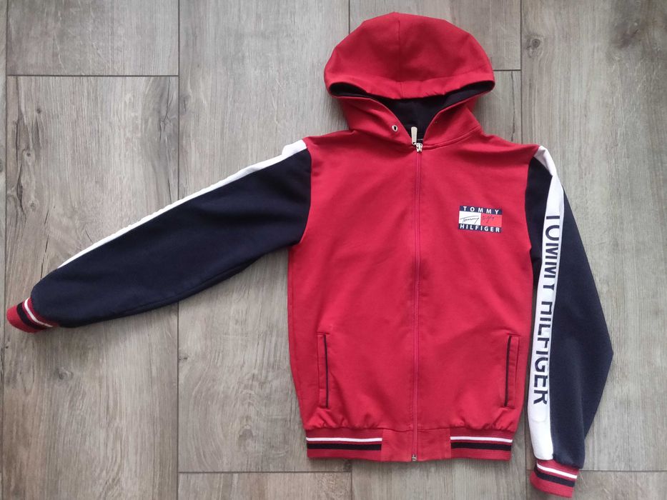 Олимпийка Tommy Hilfiger (Turkey) на 164 см, красно- синяя + капюшон
