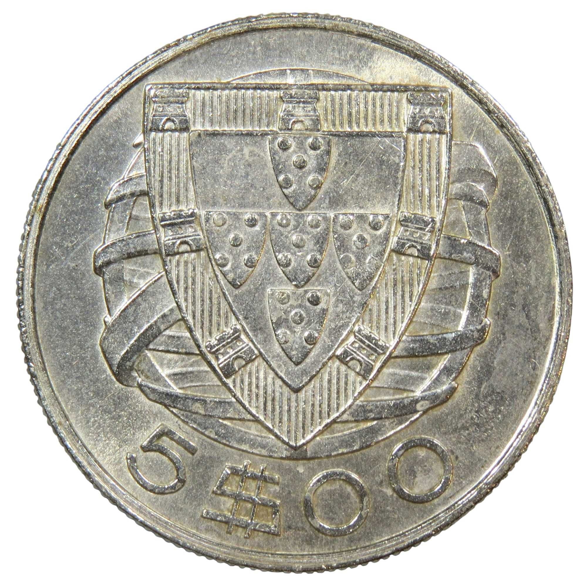 REPUBLICA PORTUGUESA - 5 Escudos 1937 Escassa - MBC+