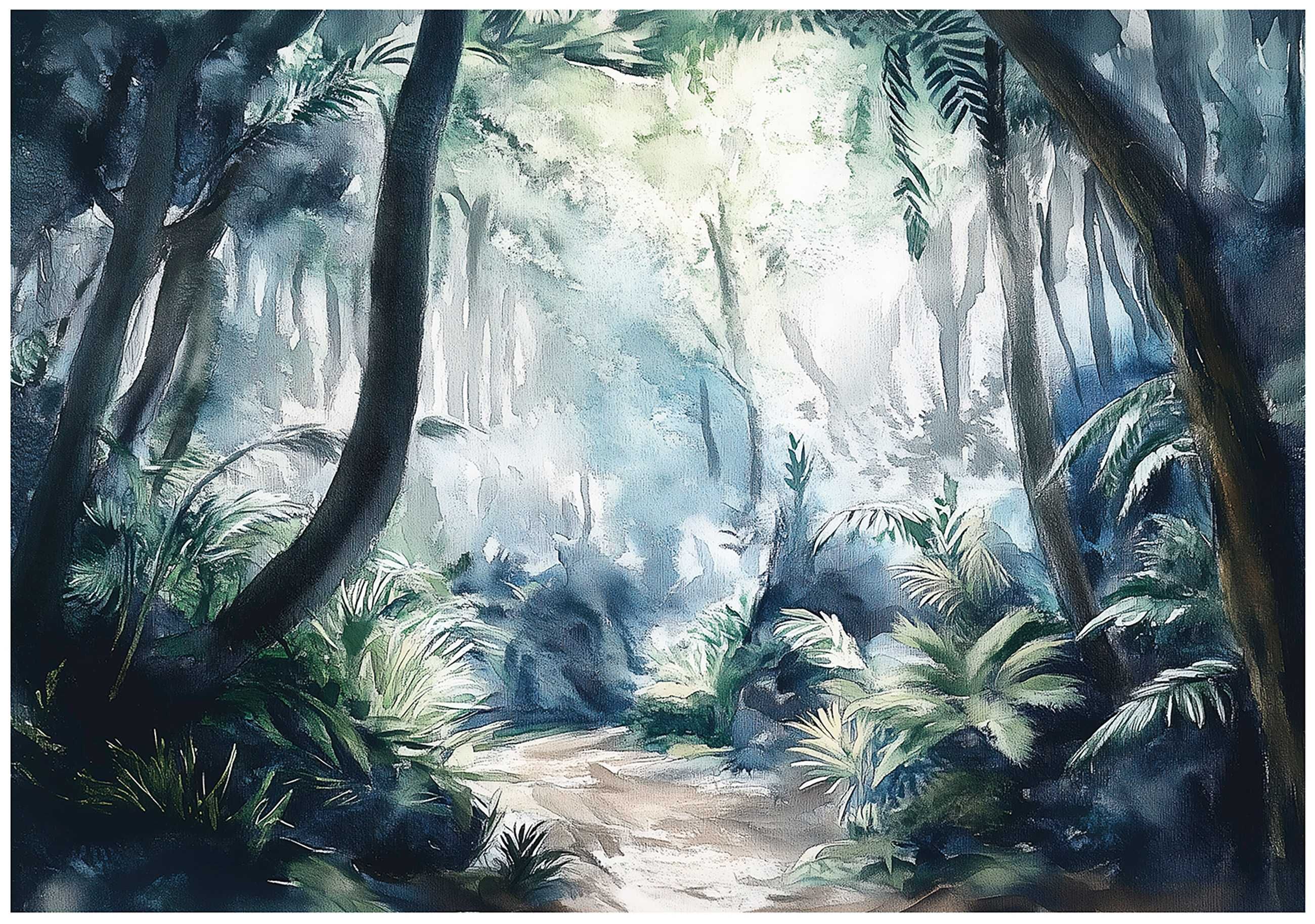 Fototapeta Tropikalny Las Drzewa Zieleń Jak Malowany Natura 3D + KLEJ