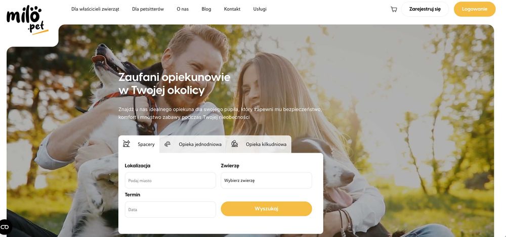 Portal internetowy MILO.PET wraz z social media