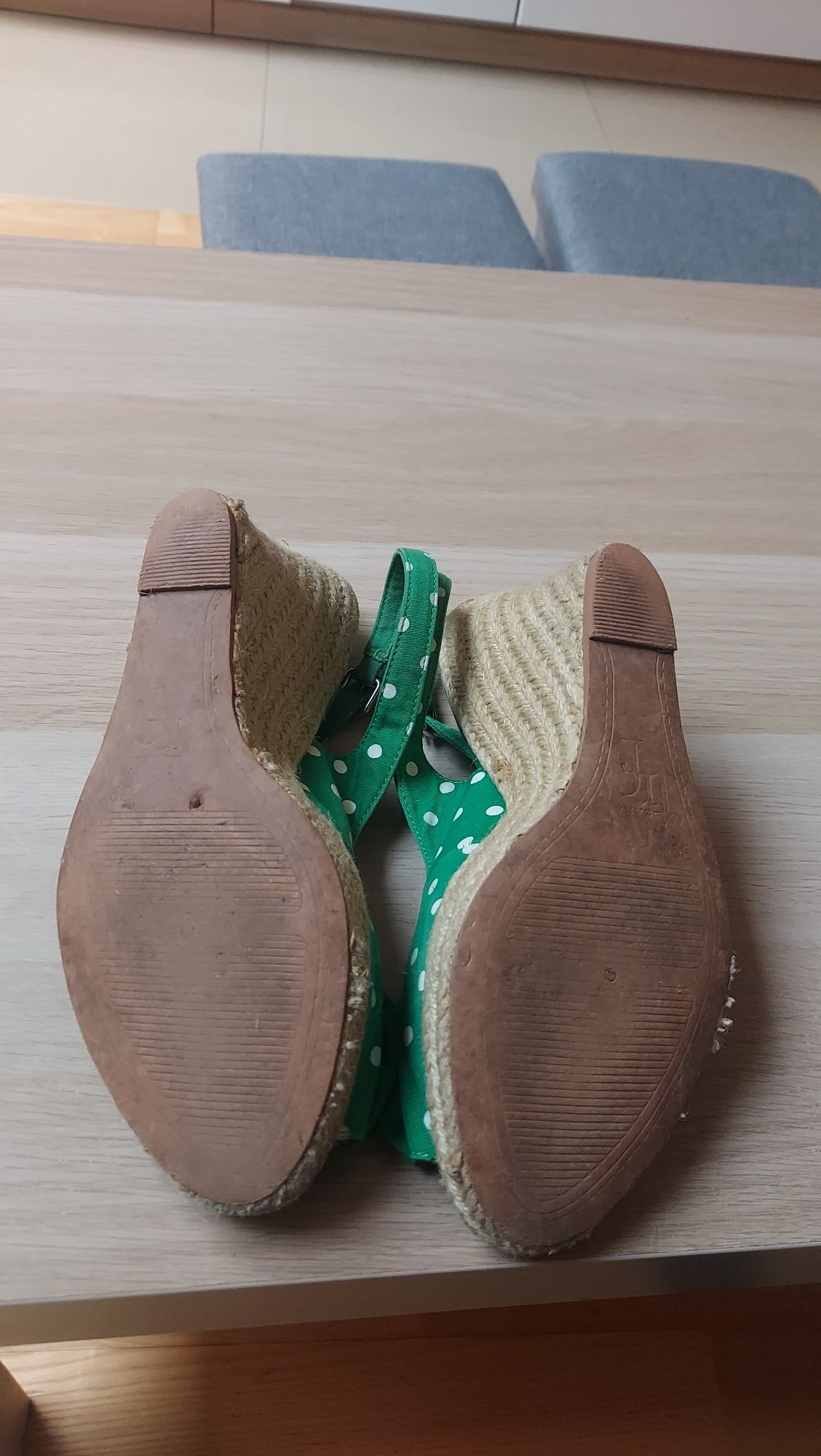 Sandały na koturnie espadryle koturny zara 39 w grochy pinup