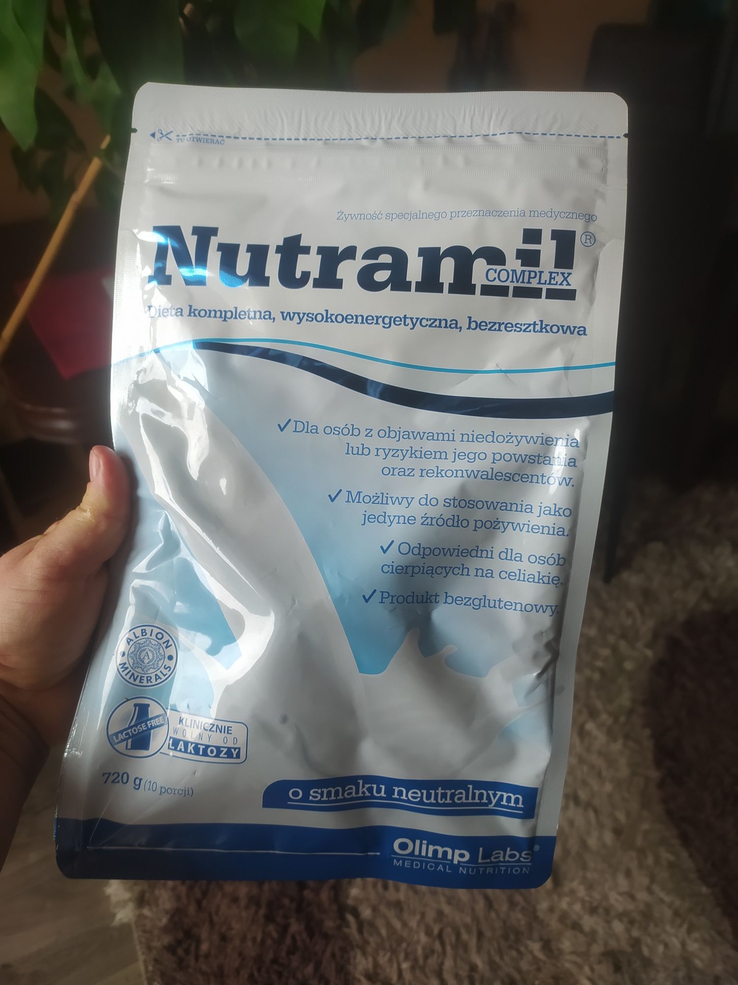 Nutridrinki Olimp Nutramil Complex neutralny smak 5 opakowań 720 gram