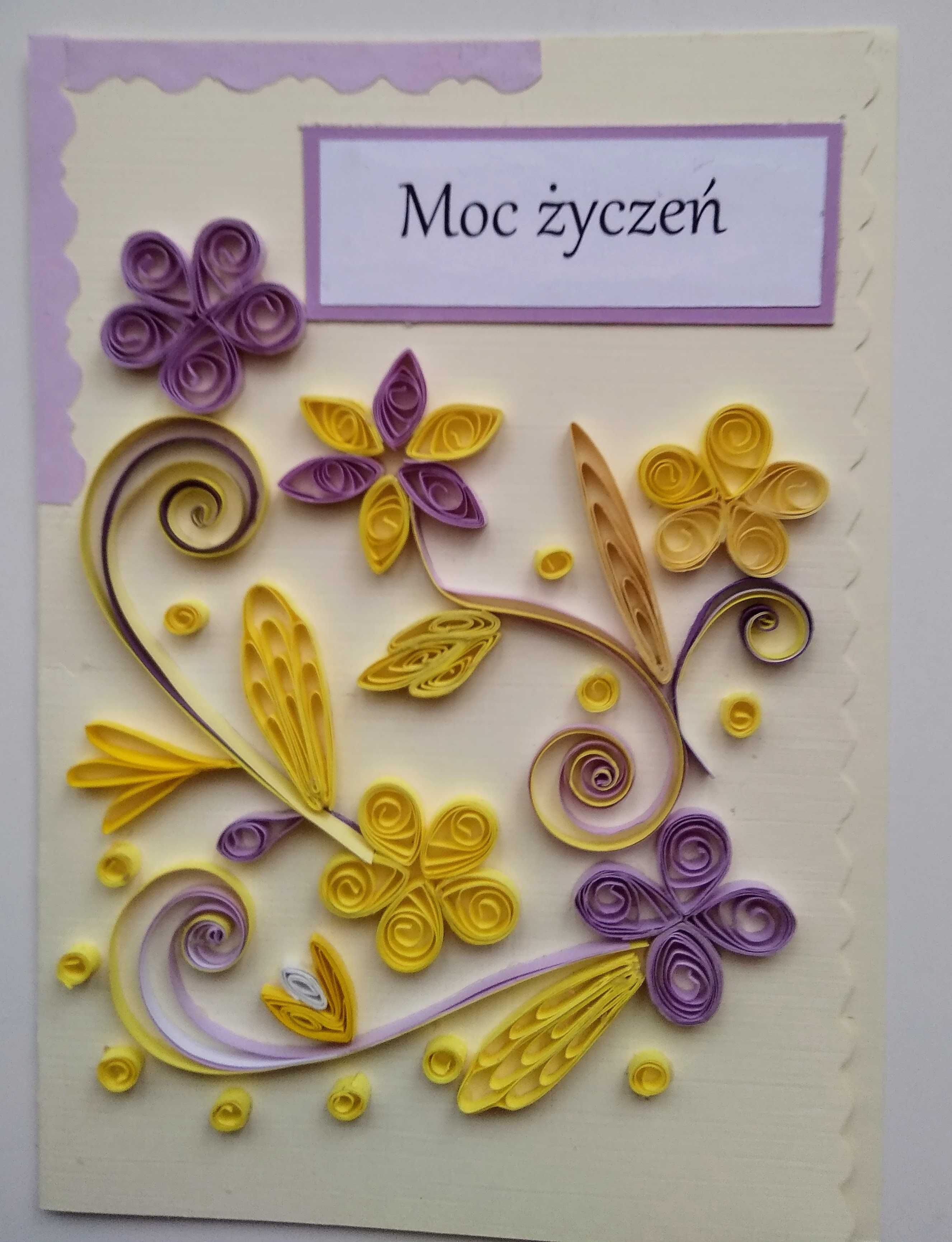 Kartka na imieniny/urodziny wykonana ręcznie techniką quilling