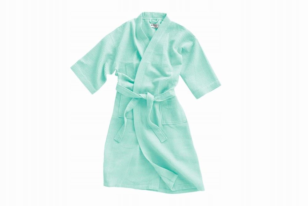 Szlafrok Kimono Gofer Bawełniany Unisex S/m Mięta