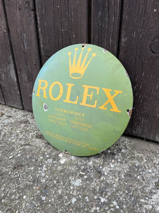 Vintage szyld emaliowany Rolex emalia tablica reklama retro USA
