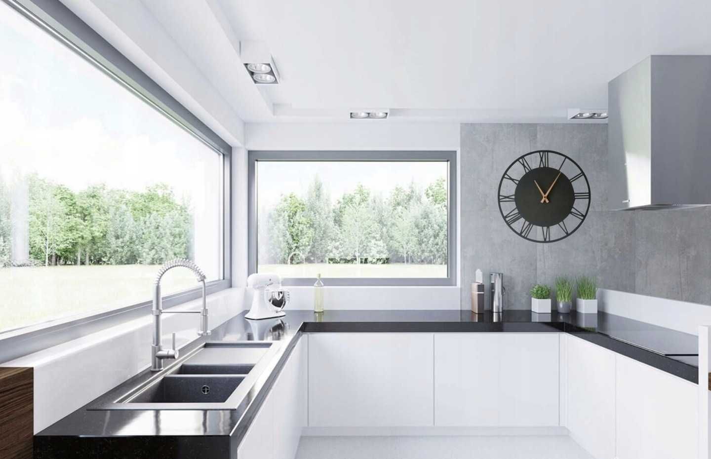 Zegar ścienny ROM Nowoczesny 60 cm - Duży Piękny do Salonu