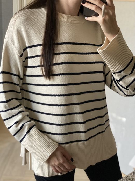 Новый базовый свитер Zara в полосочку / светр у смужку