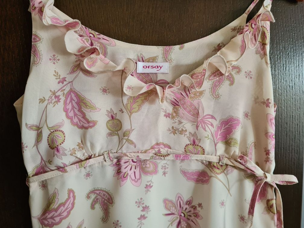Sukienka midi Orsay 38 wiskoza falbany boho wesele