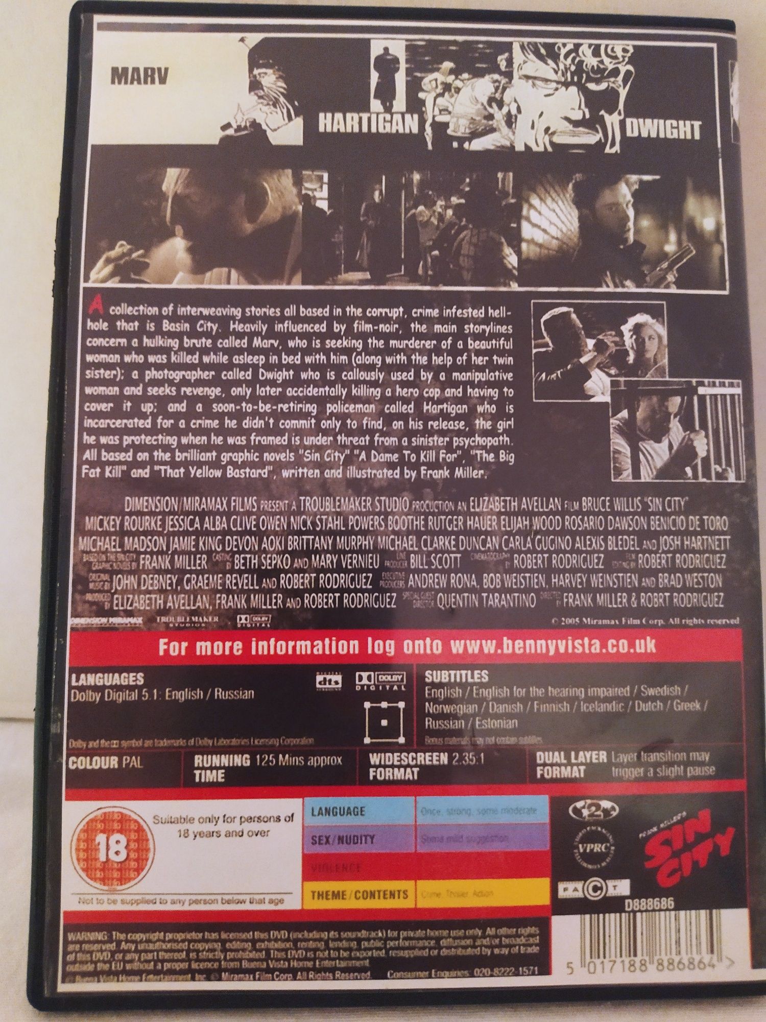 Sin City. DVD. Frank Millers