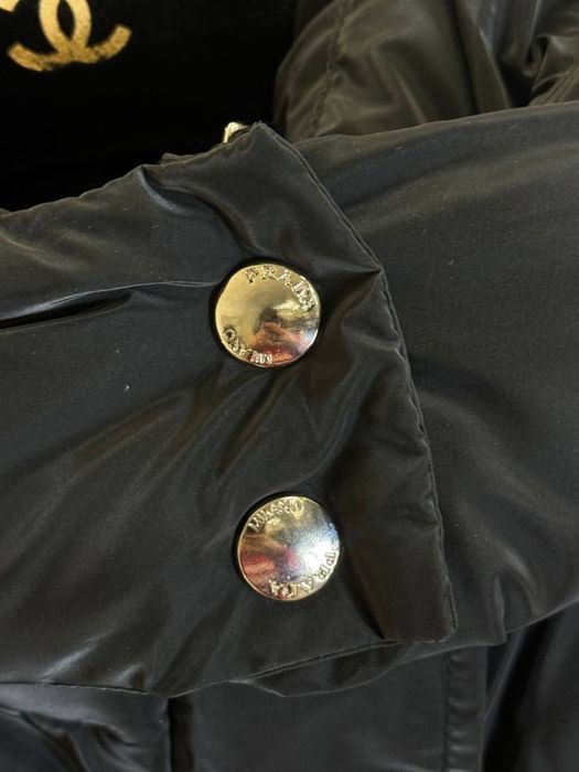 Куртка на зиму PRADA Женский короткий черный Пуховик эко пух премиум