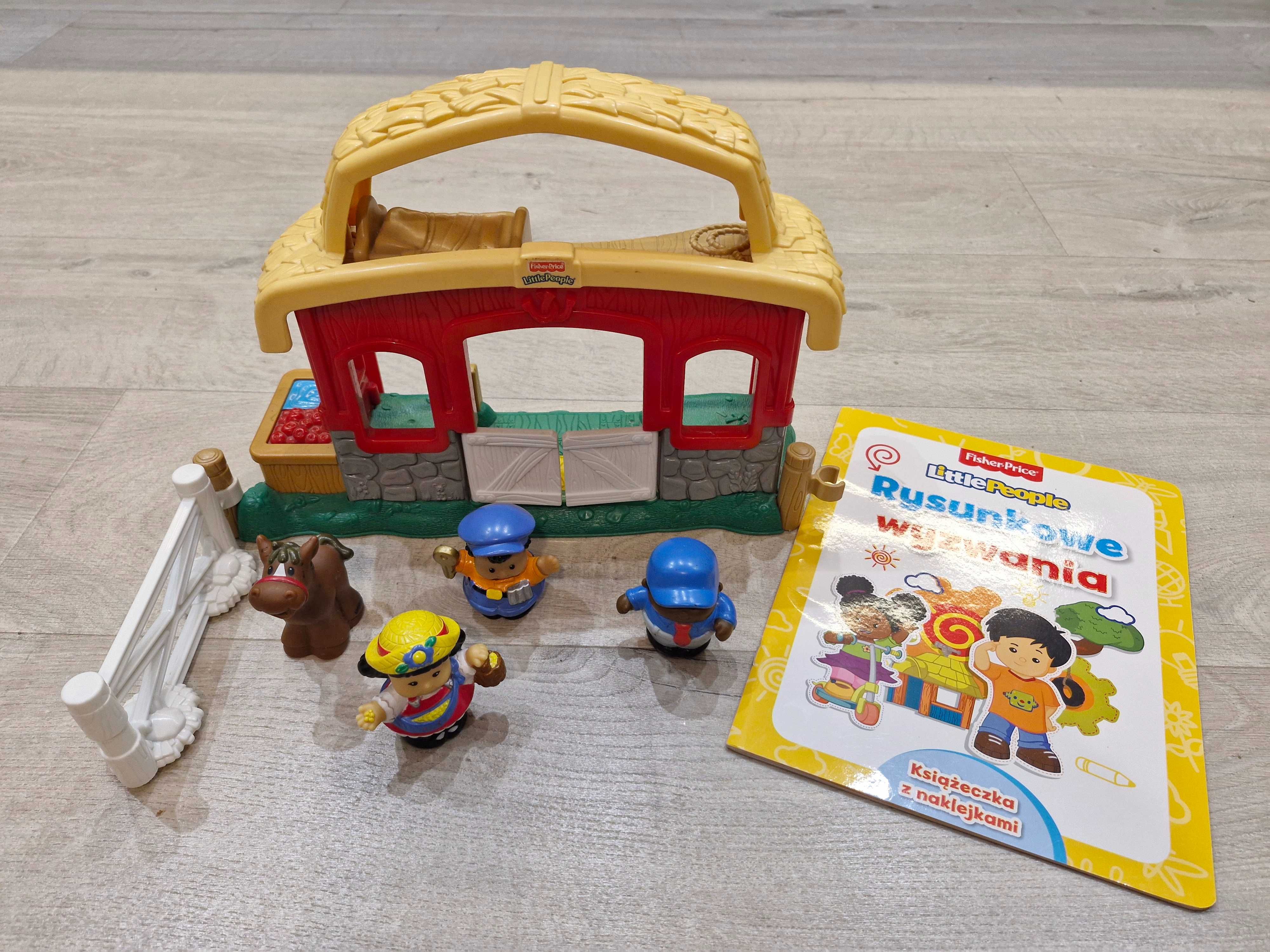 Little People zestaw Muzyczna wesoła stajnia 3 figurki koń książeczka