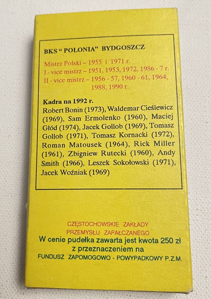 Filumenistyka zapałki kolekcjonerskie żużel speedway Polonia-Bydgoszcz