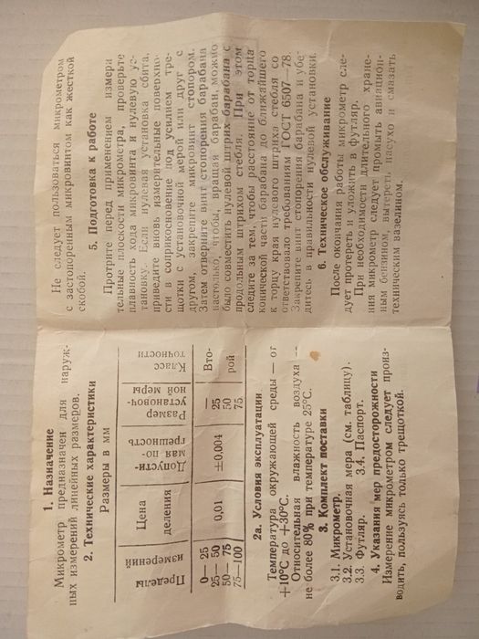 Мікрометр МК 0-25 (мм) Завод "Калібр"