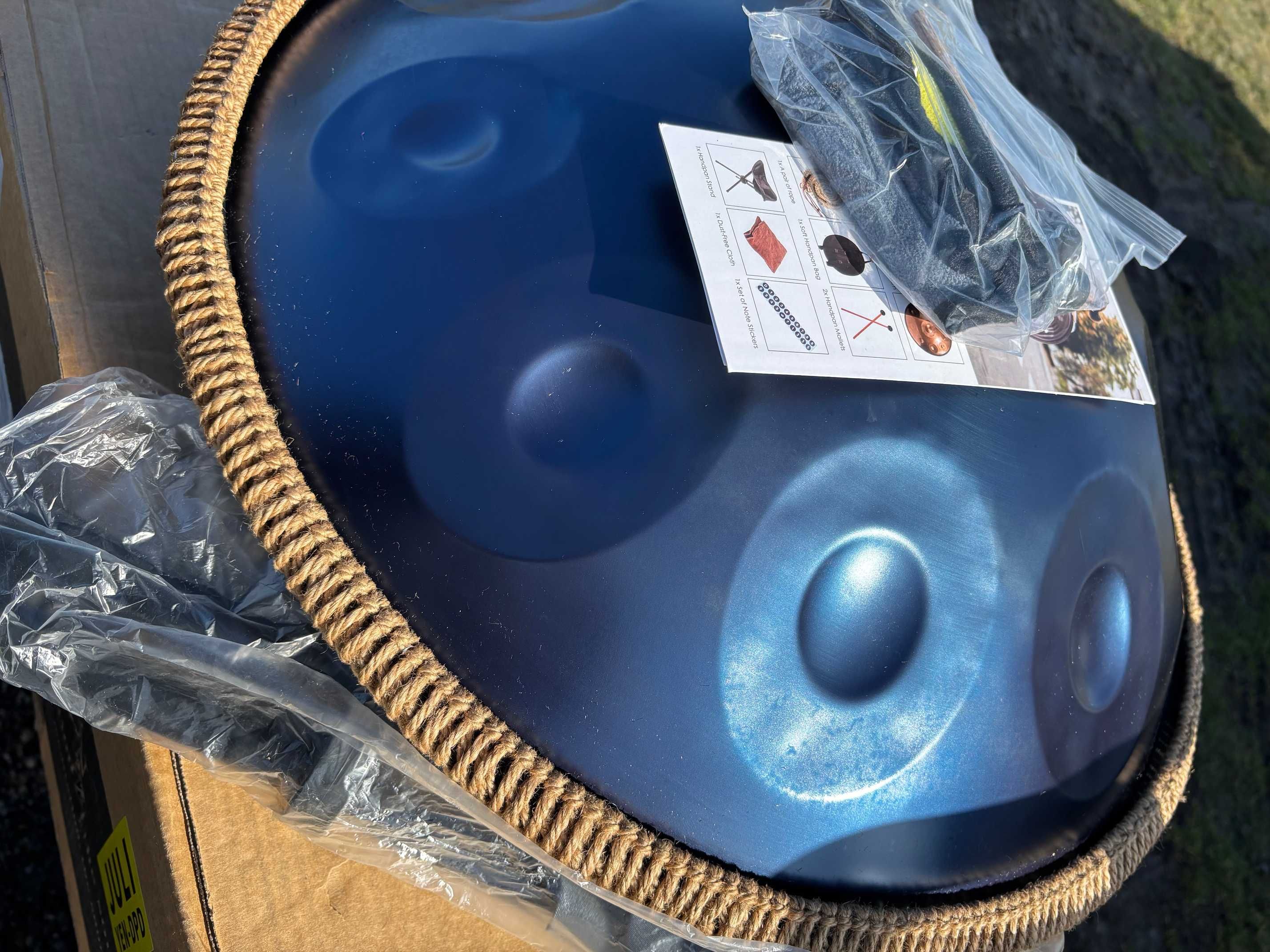 Antetok Metalowy Bęben Handpan D-dur 10 tonów 22 cale z torbą BLUE