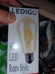 Led ledigo 6w 2700k barwa ciepła żarówki  9 sztuk!żarówka retro