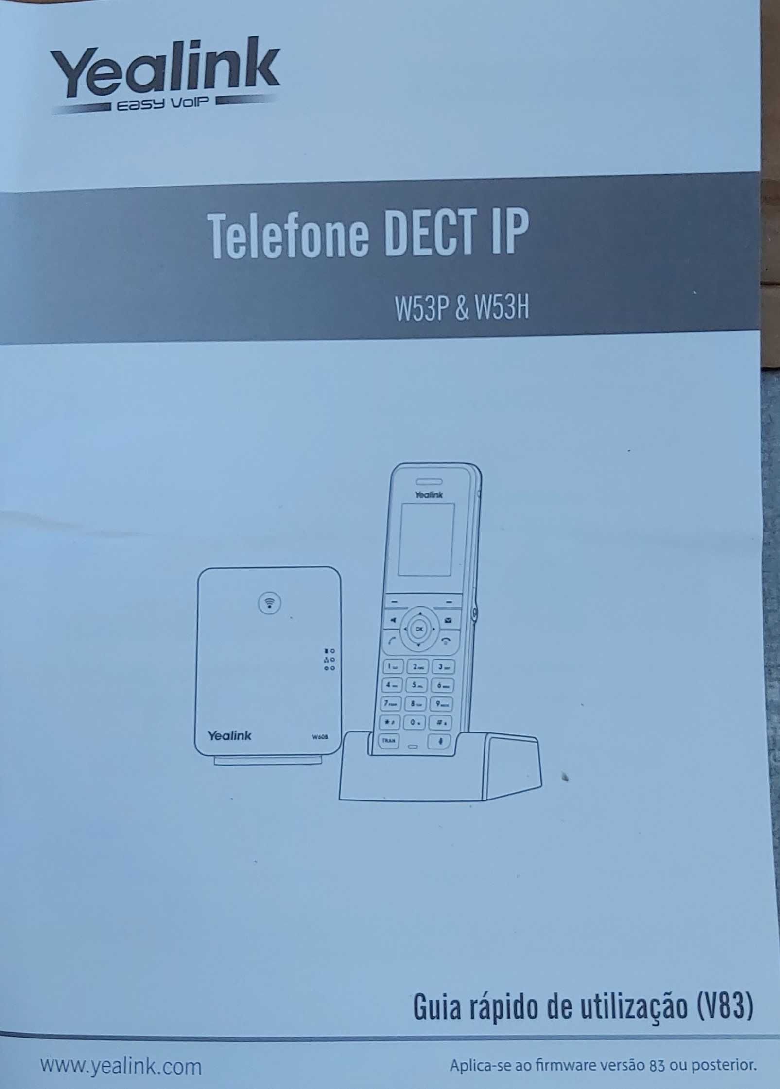Telefone IP (VoIP) sem fios Dect Yealink W53P, Novo