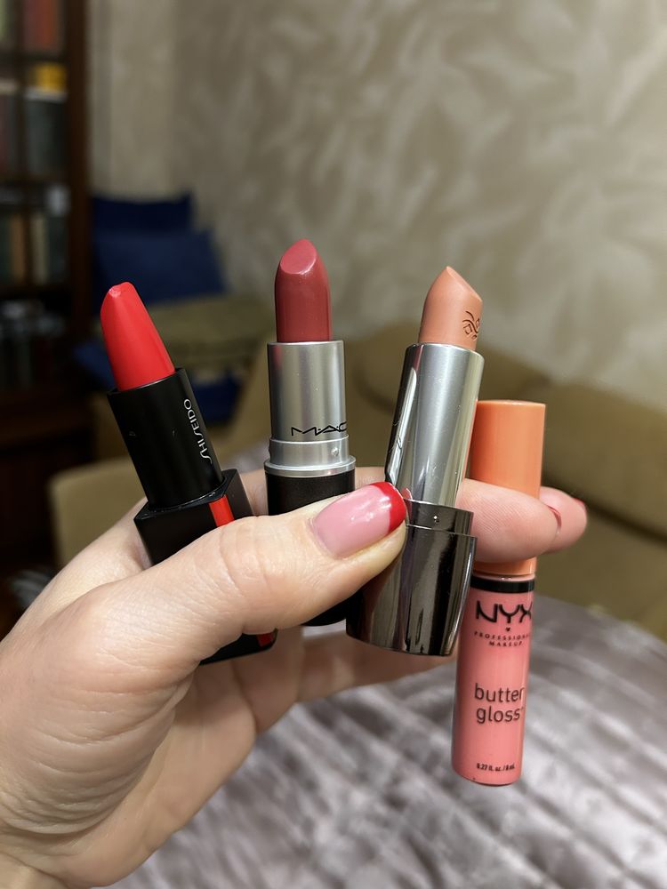 Помады для губ Shiseido, Mac, Deborah, Nyx