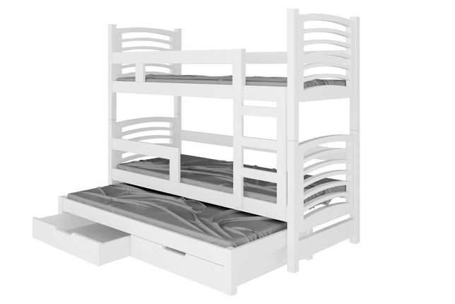 Łóżko piętrowe OLI 3 z wysuwanym spaniem + materace GRATIS PROMOCJA
