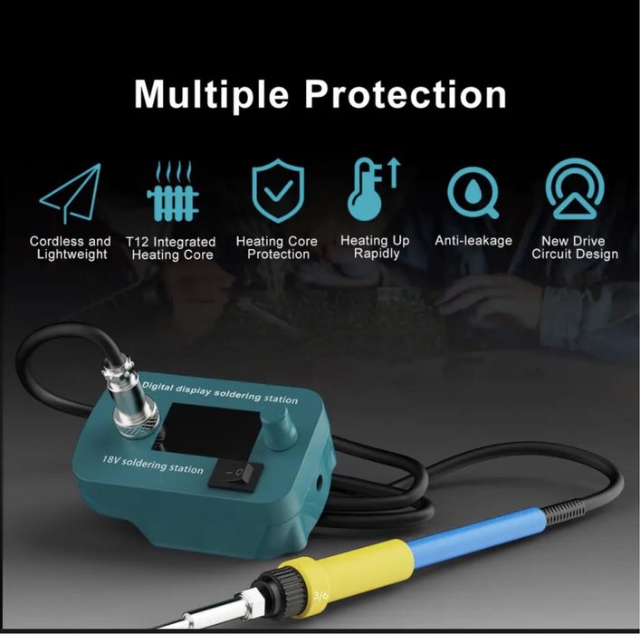 Mobilna bezprzewodowa lutownica na akumulator Makita 18V na groty T12