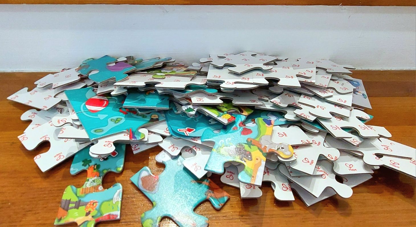 Hape duże puzzle gra 2w1 układanka mapa dookoła świata