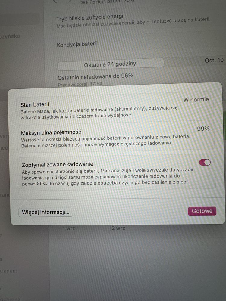 Macbook Air M1 Rosegold A2337 13 cali. Kondycja baterii 99%