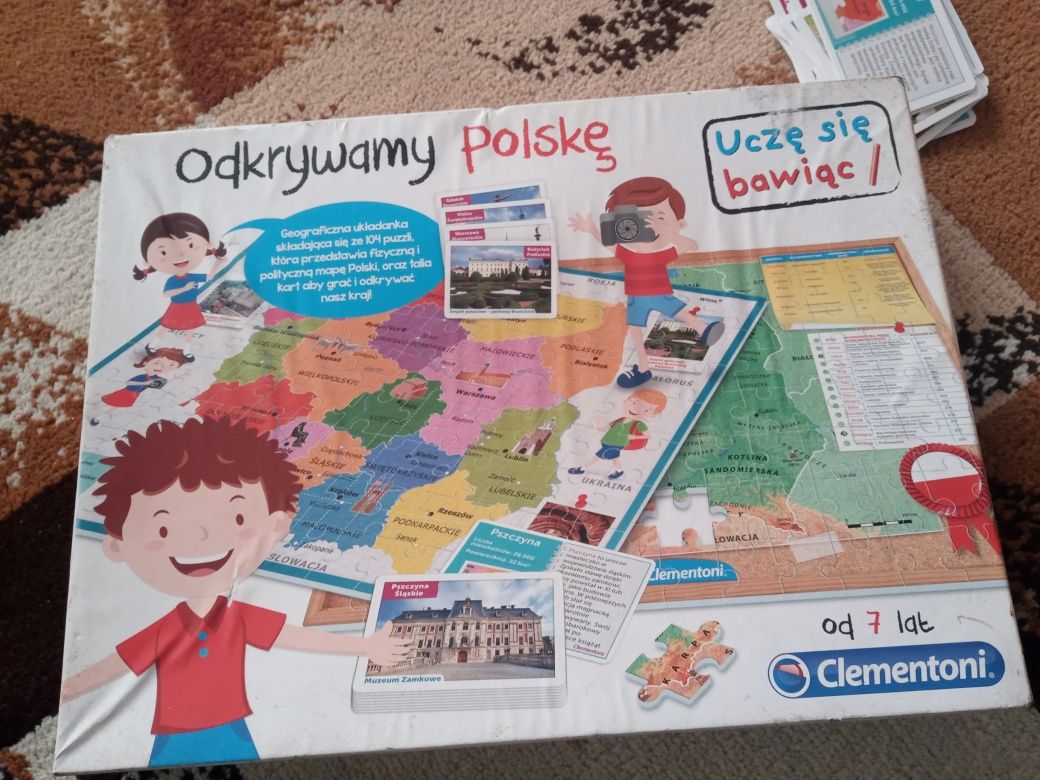 Układanka puzzle dla dzieci poznaje Polskę