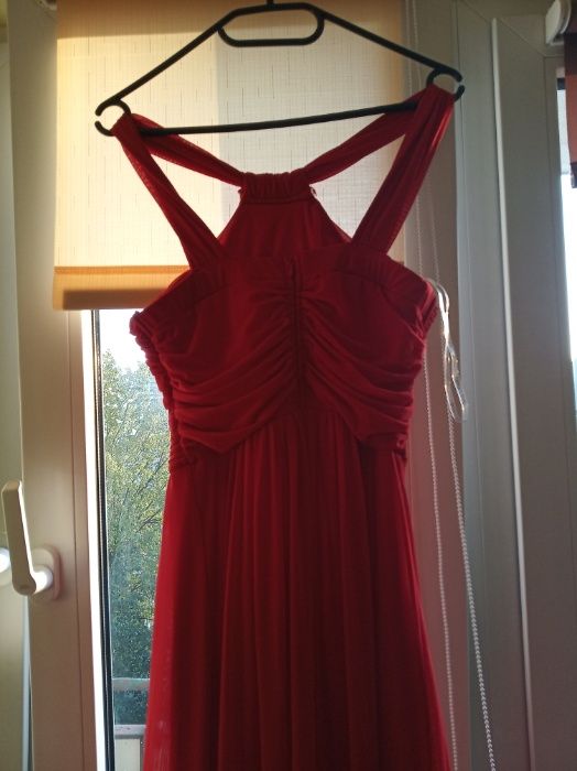 Suknia wieczorowa, piękna soczysta czerwień, na wesele, rozm. 36