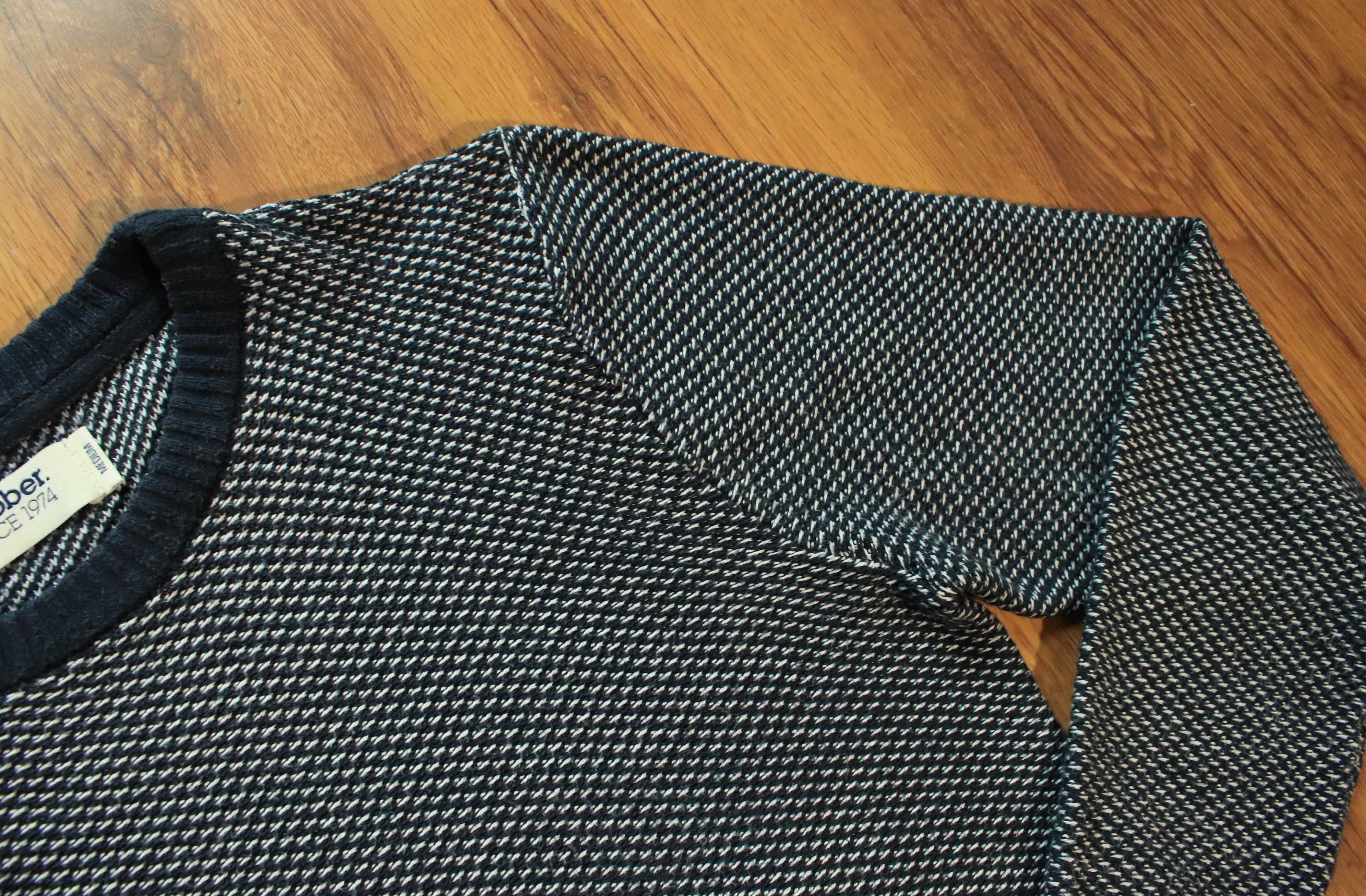 Sweter Dobber r. M granatowo-biały dł. rękaw w dobrym stanie