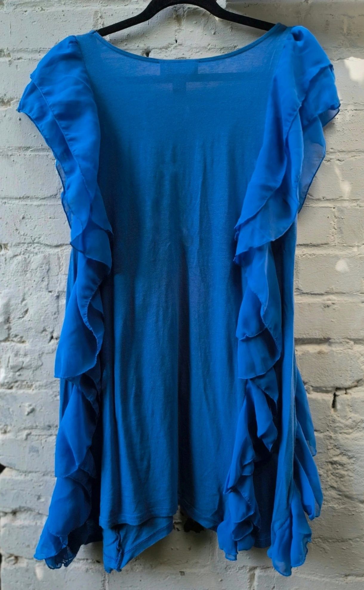 Bluzka tunika chabrowa niebieska bawełna zwiewna casual H&M S-L