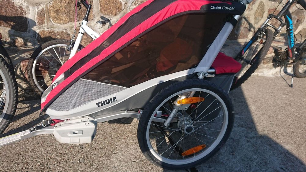 Przyczepka rowerowa dla dziecka - THULE Chariot Cougar 1 - czerwona