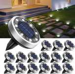Nowe małe lampki solarne / dysk / 16 szt / zimny biały / LED !A165!