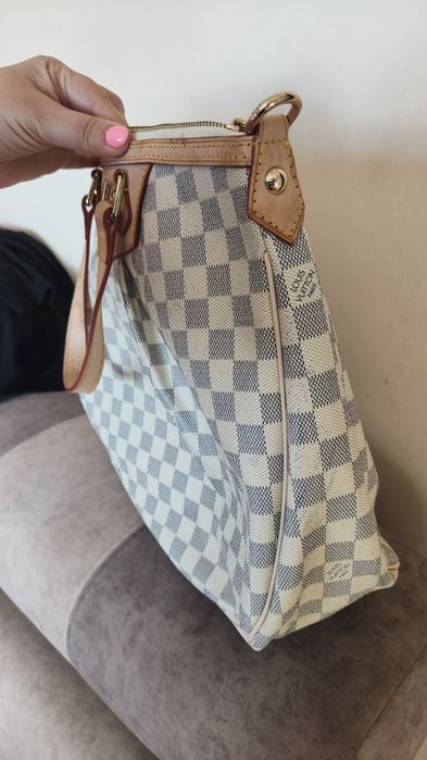 Duża torba LV elementy ze skóry naturalnej