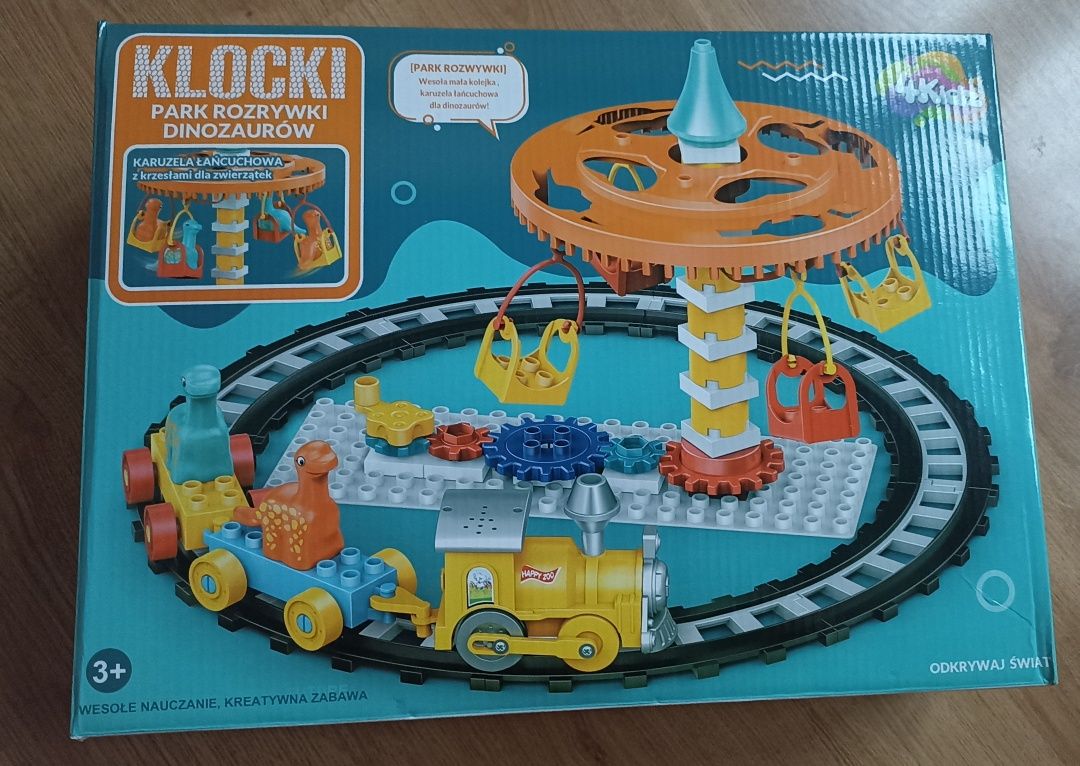Klocki Park rozrywki dinozaurów 4Kidz stan bdb, kompletne