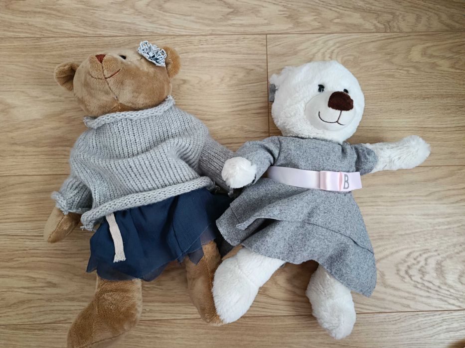 Pluszowy miś maskotka w ubranku biały brązowy Kup Misia 2018