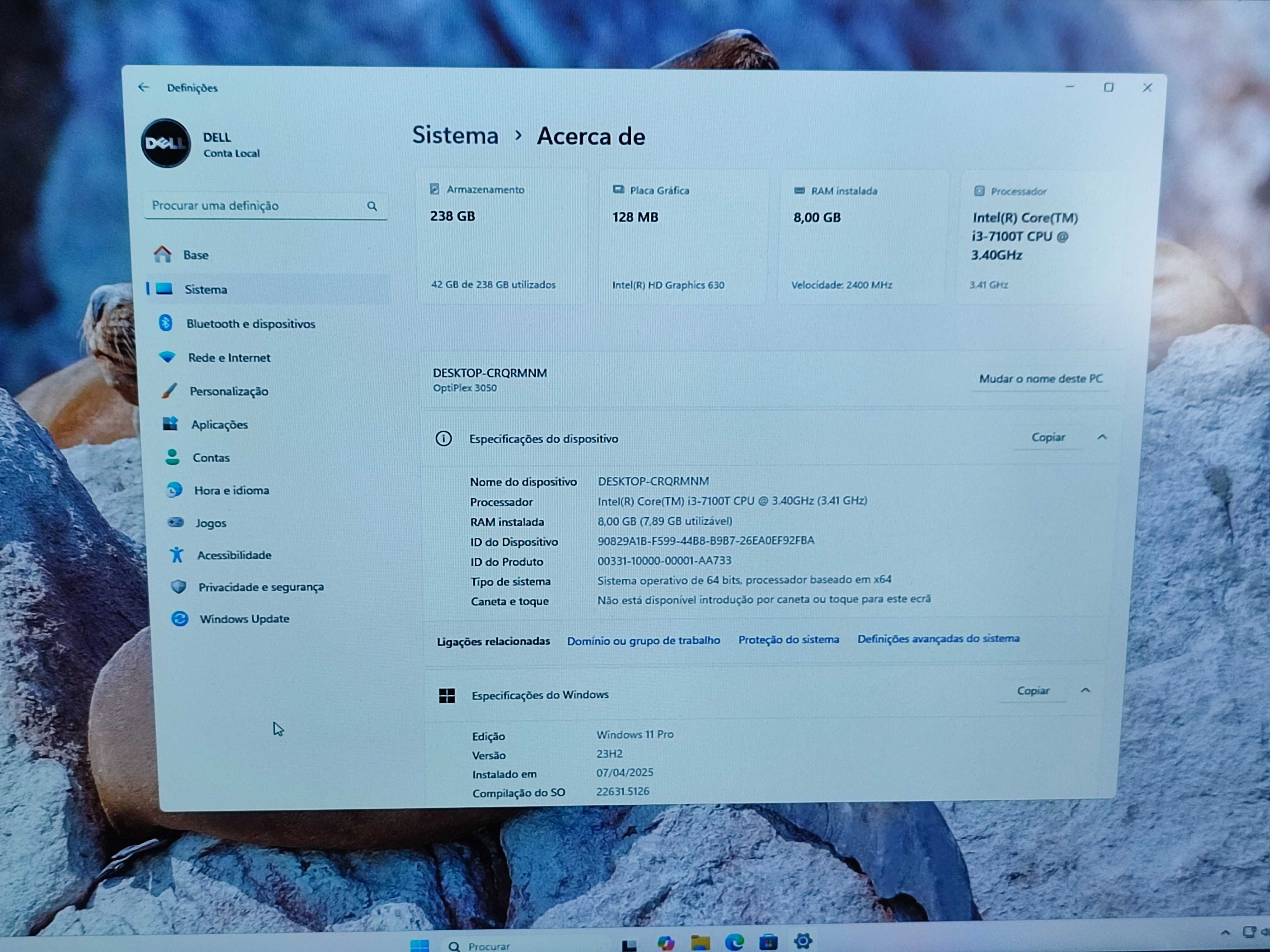 DELL i3-7100T/8Gb/SSD 250Gb/HDMI Pc Computador