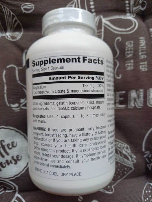 Магній цитрат магний magnesium citrate now foods solaray life source