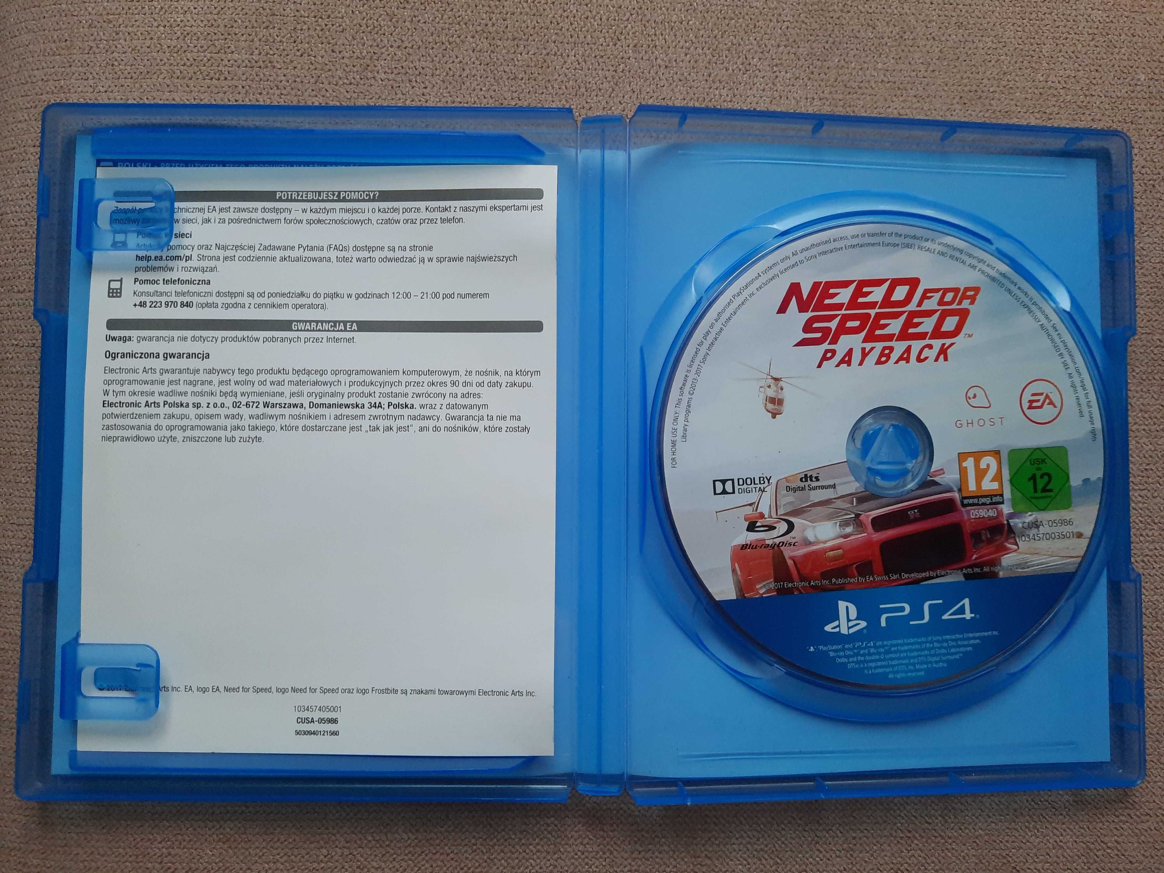 Need for Speed Payback PS4 Polska Wersja (stan 5/6)