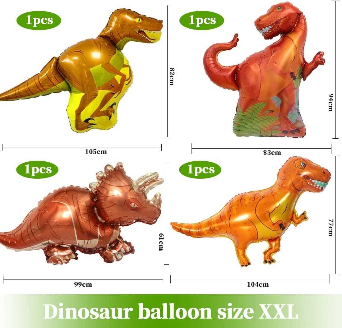 Balony ZIELONE DINOZAUR DINO urodziny dekoracja urodzinowa 6 lat N442