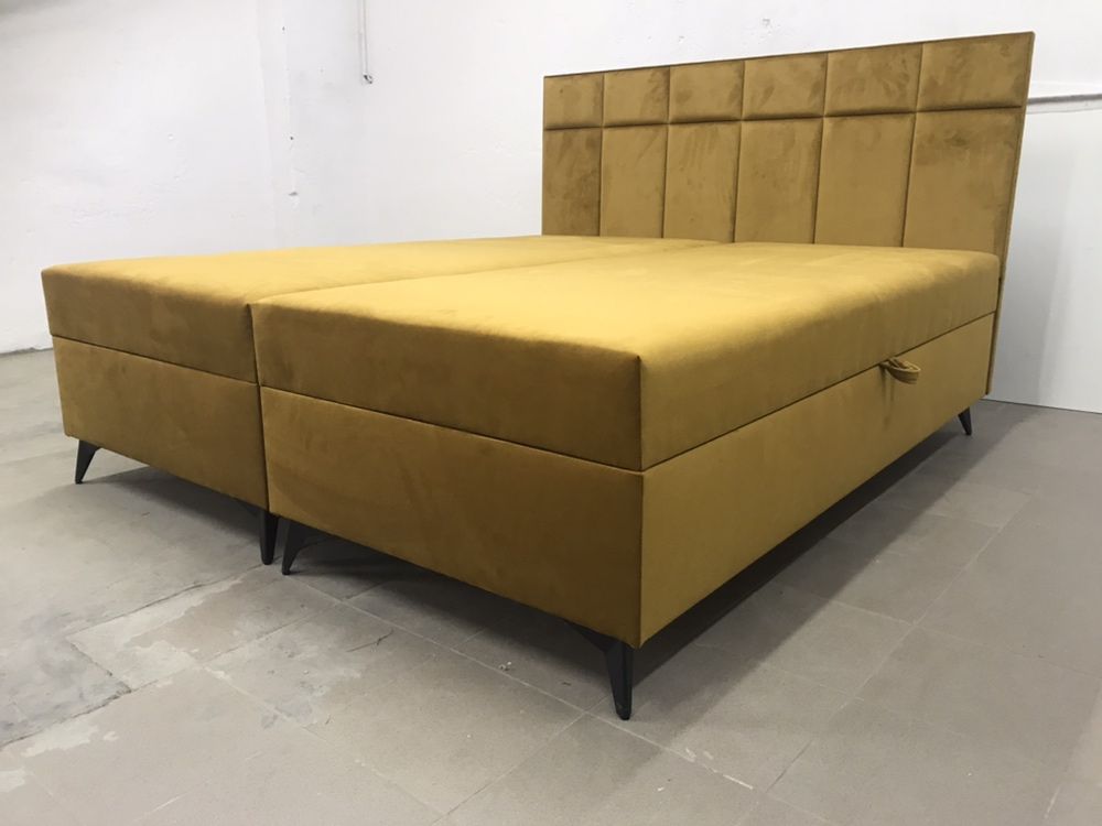 Łóżko Kontynentalne materac w cenie duży wybór tkanin  styl loft