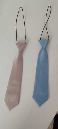 Krawat dzieciecy dla chłopca niebieski beżowy 24 cm