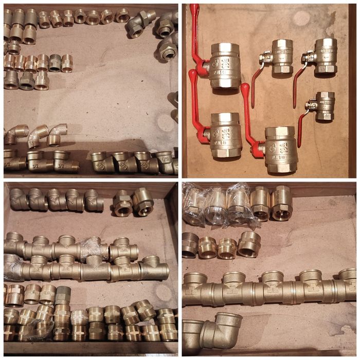 Elementy do centralnego ogrzewania, miedziane, mosiężne, PP, zawory