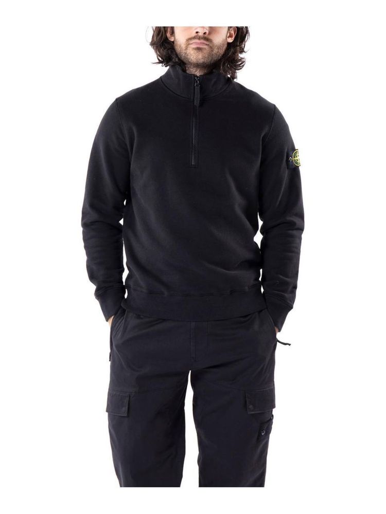 STONE ISLAND 1/4 Zip Чёрный